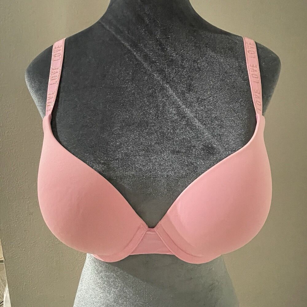 Victoria's Secret Push-Up Bra 34D Light Pink Padded Underwire Clasp Back